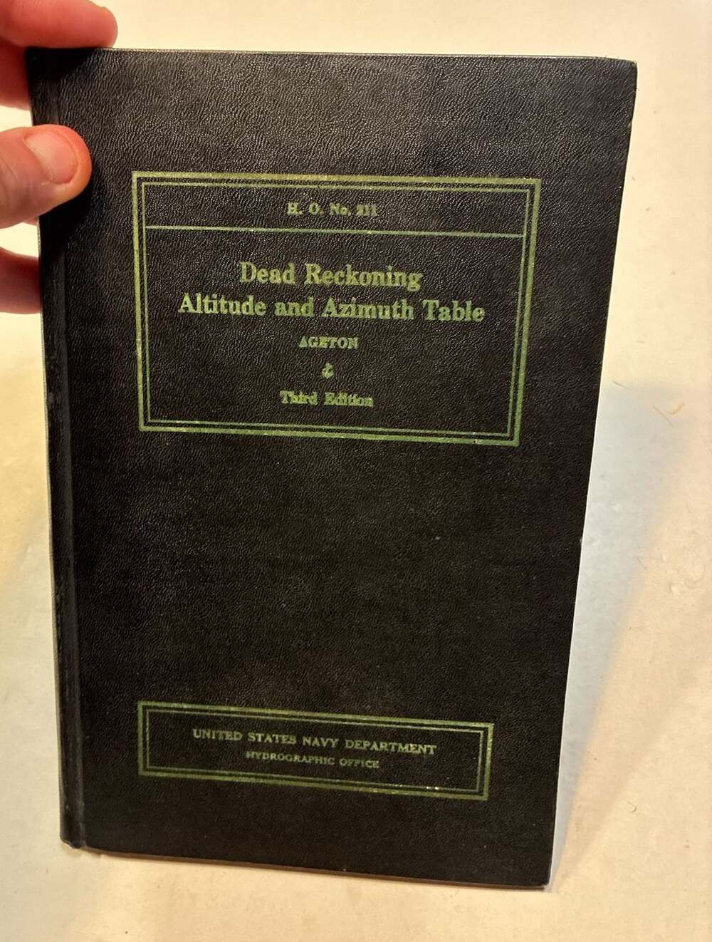 United States Navy Department Dead Reckoning Altitude and Azimuth Table